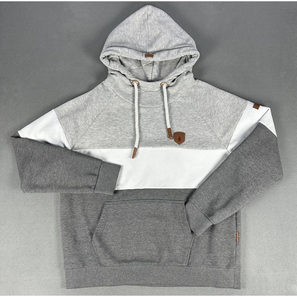 Wanakome Hoodie Mens 2XL Grey White Xander Heavyweight Soft Fleece Adventure